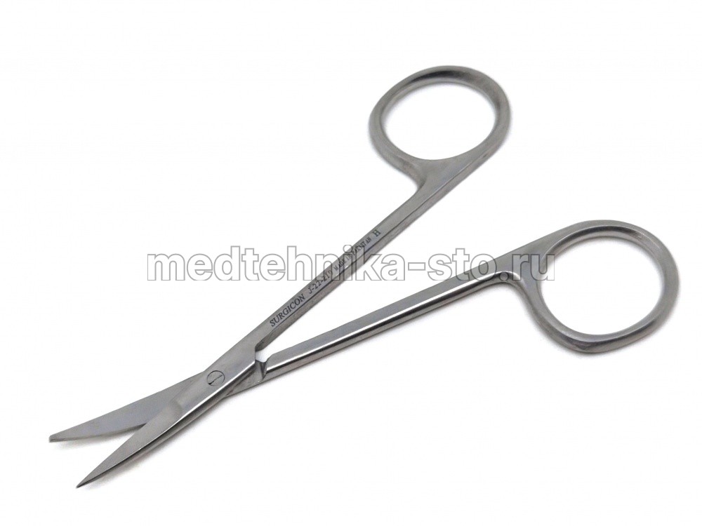 Ножницы остроконечные вертикально-изогнутые, 100 мм, Surgicon