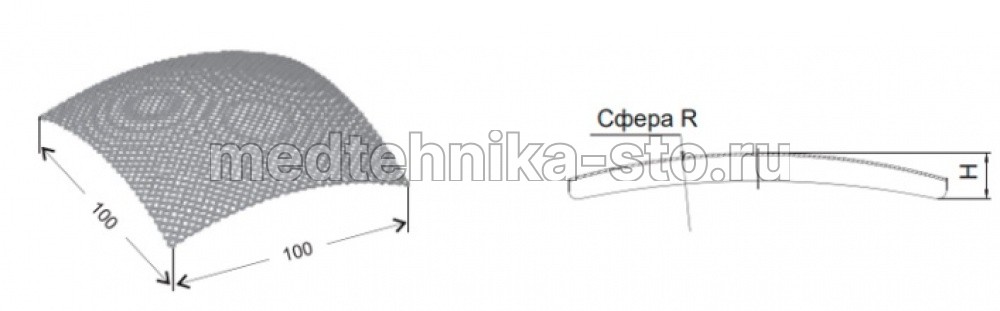 Минипластина сетчатая сферическая 120х120 мм