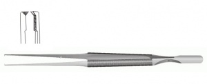 Пинцет для тканей 1х2 зуба, платформа 7 мм, 210х0,4 мм