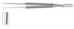 Пинцет м/х по Де Бейки кр.р, 180 мм, р.ч. 2,5 мм, плат.18 мм